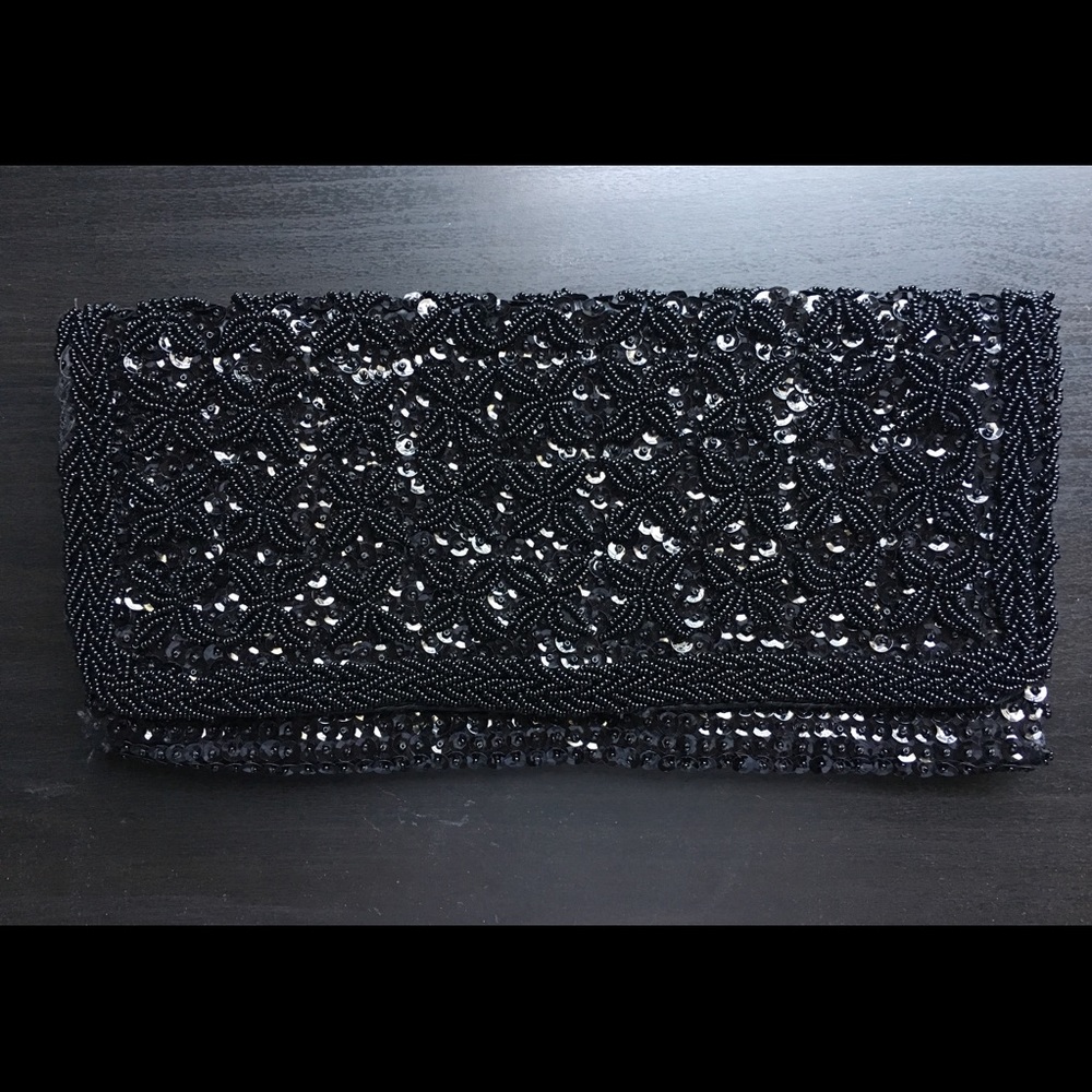 Beaded Black Evening Clutch